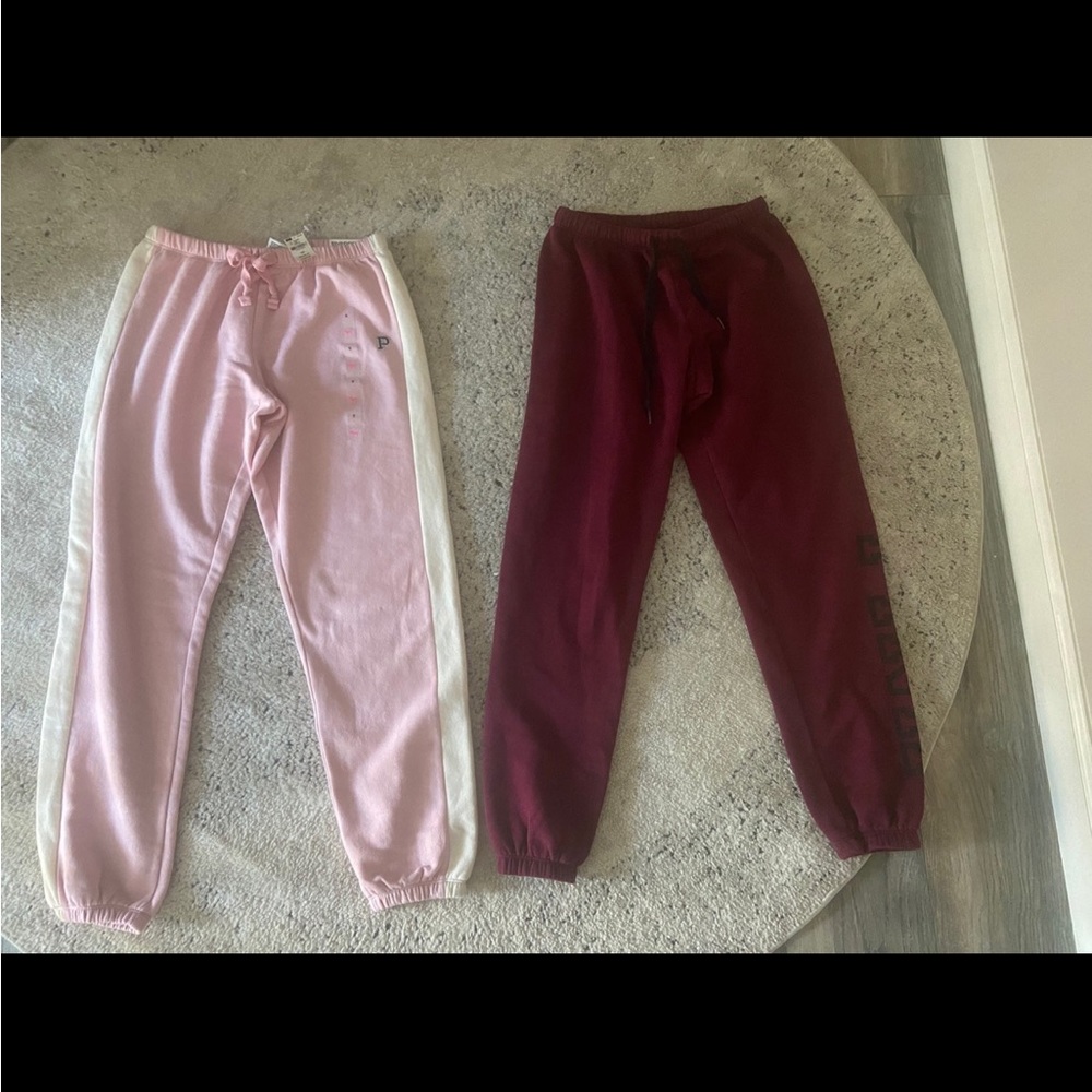 2 pink sweatpants
